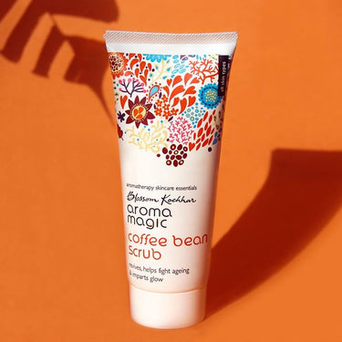 Aroma Magic Coffee Bean Scrub | Treats blackheads, brightens, clears pores, & protects skin With shea butter, olive oil, honey, lemongrass, juniper berry & grapefruit essential oil | All Skin - 100 ml